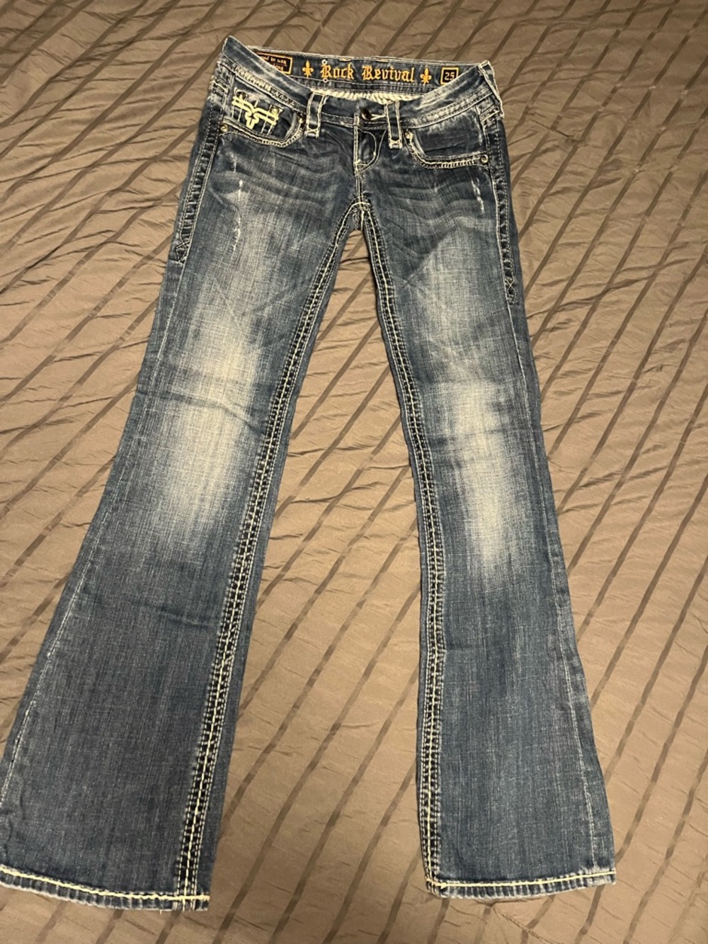 Rock Revival Women's Faded Blue Flare Jeans